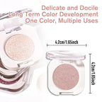 Champagne Shimmer Single Eyeshadow Makeup, Neutral Powde Eye Shadow for Women, Rose Gold Sheer Glitter Singles Eyeshadow Palette Pigmented Waterproof, sombras para ojos, Girls Christmas Gifts