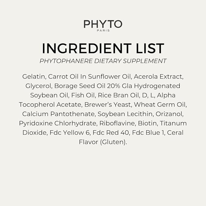 PHYTO Phytophanère 100% Natural Hair Loss Thinning Dietary Supplement, 4-Month Supply