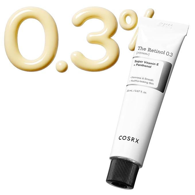 COSRX Retinol 0.3% Cream, 0.67 Oz, Anti-aging Eye & Neck Cream with Retinoid Treatment to Firm Skin, Reduce Wrinkles, Fine Lines, Signs of Aging, Gentle Daily Korean Skin Care, Stocking Stuffers