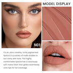 evpct 1Pcs Nude Beige Lipstick, Silky Velvet Matte Lipstick Pack Sets for Women, Long Lasting Smudge Proof Lipstick Lip Stain Makeup Kit matte lipstick 24 hours original N01