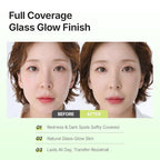 THE TOOL LAB Aqua Fitting Duo, Makeup Set with Flat Foundation Brush and Liquid Foundation Puff, Portable Case with 1.1" Flat Brush, Korean Makeup