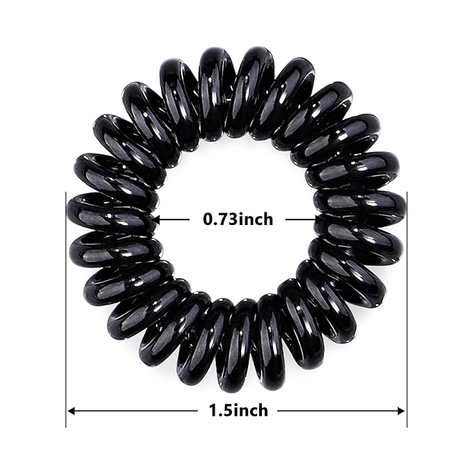 18 Pcs Women Ponytail Braid Hair Elastic No Crease Spiral Hair Ties, Girls Multi-color Waterproof Coil Hair Accessories (Small Hair Ties)