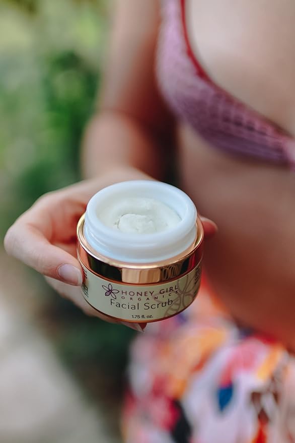 Honey Girl Organics Facial Scrub, Moisturizing & Exfoliating, Fights Acne, Fine Lines & Wrinkles, 100% Natural Honey & Sugar Face Scrub, Made in Hawaii (1.75oz)