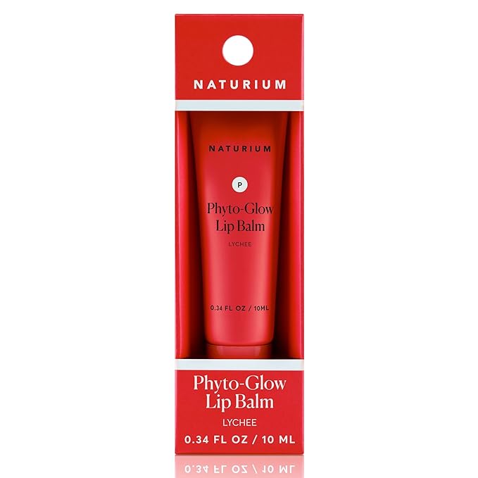 Naturium Phyto-Glow Lip Balm, Hydrating Lip Care with a Glossy Finish, 0.34 oz Lychee