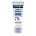 Neutrogena Ultra Sheer Dry-Touch Sunscreen Lotion SPF 70, Broad Spectrum, Water Resistant 80 Min, Oil-Free, Oxybenzone-Free, Non-Comedogenic, Matte Finish, Body Sunscreen, Travel Size 3 Fl Oz