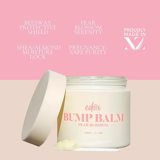 ed&i BUMP BALM for Pregnancy Stretch Mark Prevention, Belly Moisturizer for Pregnant Women With Argan Oil & Shea Butter, Bump Butter for Pregnancy, Maternity Skin Care, Stretch Marks Cream 3.4 oz