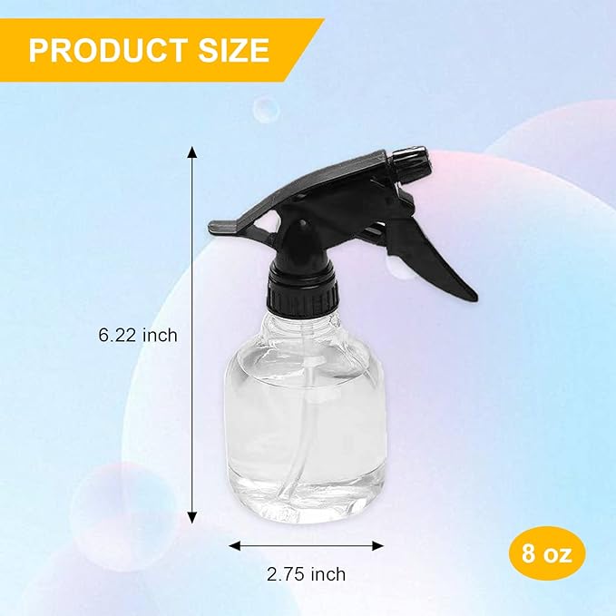 20 PCS 8 oz Spray Bottle Clear Plastic Spray Bottles with Adjustable Nozzle Empty Plastic Spray Bottle Bulk Water Spray Bottles for Kitchen,Beauty, Hair and Cleaning