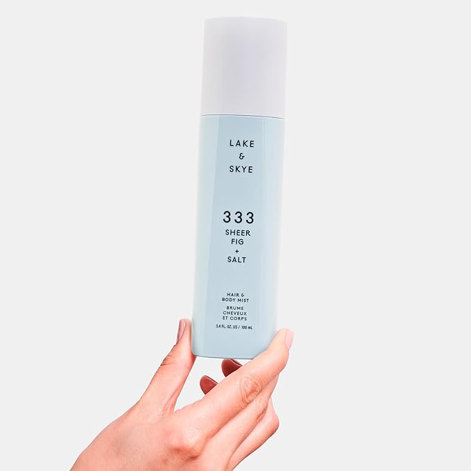 Lake & Skye 333 Sheer Fig + Salt Hair & Body Mist 3.4 Fl Oz (100 mL), Grapefruit Blossom, Salted Fig, Sandalwood, Hydrating