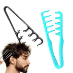 Volugrip Fringe Comb, Textured Styling Comb, Fluffy Curly Hair Comb for Volume & Fringe Parting, Anti-Frizz Styling Tool for Men & Women (Green+Black)