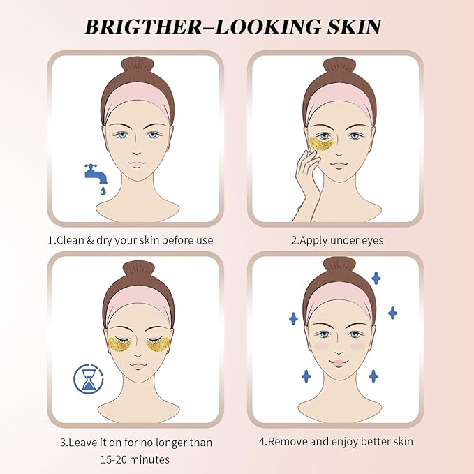 Under Eye Patches (24 Pairs) - Stocking Stuffers, Gifts for Women- 24K Gold Under Eye Masks for Dark Circles, Puffy Eyes, Undereye Bags, Wrinkles - Rejuvenating & Revitalizing Eye Skincare Treatment