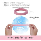 LuSeren 120 Pcs Pink Hair Ties for Women, No Damage Soft Seamless Nylon Hair Elastics for Thick Hair, Ponytail Holders, 3 Gradient Pink Hair Accessories