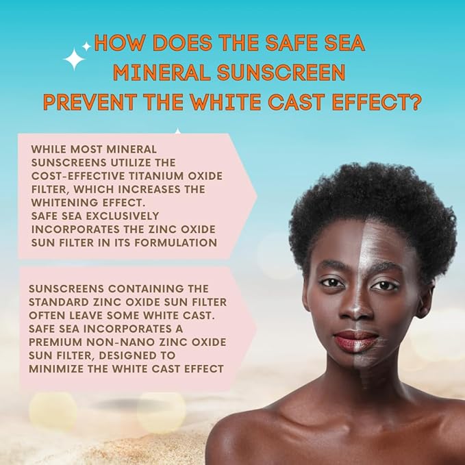 Safe Sea Zinc Oxide Sunscreen SPF50 | Clear Mineral Face Sunscreen | Anti-Jellyfish Sting Protective Lotion | Coral Reef Safe | Travel Size - 2Oz (60ml), Pack of 1