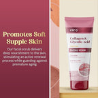 Envy Collagen & Glycolic Acid Face Scrub - Anti-Aging, Softening & Dark Spot Improving Exfoliating Scrub - Dermatologist Tested, Clean Beauty for All Skin Types - 6.76 Oz