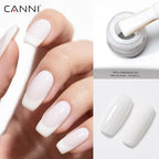 CANNI Rubber Base Gel Nail Polish Set- 6 Pcs 9 Ml Clear Milky White Neutral Nude Pink Colors Rubber Base for Nails, Soak Off LED Nail Gel Manicure Kit DIY at Home Salon Gifts