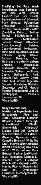 Brickell Men's Daily Essential Face Care Routine I, Gel Facial Cleanser Wash and Face Moisturizer Lotion, Men's Skincare Gift Set Natural and Organic, Scented