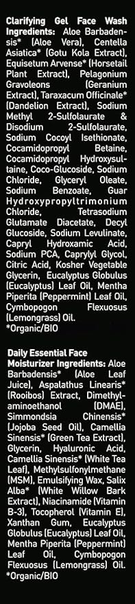 Brickell Men's Daily Essential Face Care Routine I, Gel Facial Cleanser Wash and Face Moisturizer Lotion, Men's Skincare Gift Set Natural and Organic, Scented