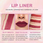 evpct 3Pcs Dark Ruby Wine Red Lip Liner and Lipstick Set Kit for Women Matte Matt 24 Hour Lipstick and with Lip Liner Pencil Set Waterproof Long Lasting 24 labial labiales mate 24 horas originales