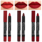 evpct 3Pcs Dark Red Lip Liner Pencil Set, Deep Ruby Red Matte Lipstick Long Lasting for Women, Lipstick and Lip Liner Crayon Set, Lipliner Pencil, Magic Lipsticks 24 Hours Original 10&11&18