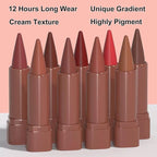 2-in-1 Gradient Nude Lip Liner & Lipstick, Waterproof Long Lasting Matte Lip Liner Pencil, Makeup Smudge proof lip liner with Cone Tip (04#-Sienna)