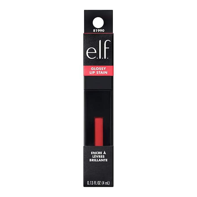 e.l.f. Glossy Lip Stain, Long-Lasting, Lightweight Lip Stain For A Sheer Pop Of Color & Subtle Gloss Finish, Vegan & Cruelty-Free, Polished Peach