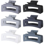 6 Pack Hair Clips, 3.5 Inch Medium Hair Claw Clips for Women and Girls - Grey