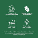 Seddy Hair Growth & Strengthening Oil with Caffeine, Rosemary, Castor, Biotin, Peppermint, Argan & Jojoba Oils - 1.7 Fl. Oz (Pack of 1)