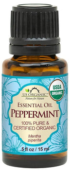 US Organic 100% Pure Peppermint Essential Oil - USDA Certified Organic - 15 ml - w/Improved caps and droppers (More Size Variations Available)