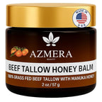 100% Grass-Fed Beef Tallow Balm, Manuka Honey MGO263+, Organic Beeswax & Olive Oil, Beef Tallow for skin,Handmade Moisturizer for Dry Skin, Eczema Relief, & Healing Skin2oz, Orange
