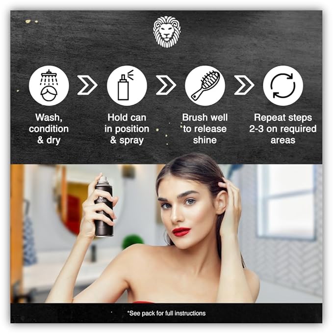 MANE Hair Thickening Spray & Root Touch Up, Instantly Thicker Hair for Men & Women, Fill in Hairlines and Hide Thinning and Fine Patches - Jet Black, 12 Colors (6.76 oz)