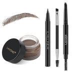 LAVONE Eyebrow Stamp Pencil Kit for Eyebrows Makeup, with Waterproof Eyebrow Pencil, Eyeliner, Eyebrow Pomade, and Dual-ended Eyebrow Brush - Light Brunette