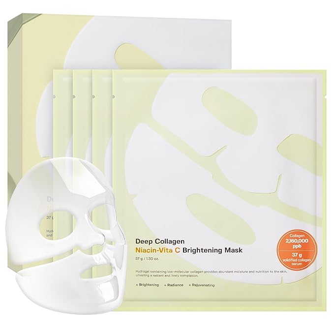 SUNGBOON EDITOR Deep Collagen Niacin-Vita C Overnight Mask | Brightening & Wrinkle Care Mask | 2,160,000PPB Collagen + Niacinamide + Vita C | Stocking Stuffers for Women | Korean Skincare, 4ea