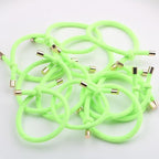 14PCS Hair Tie Elastics Knotted Hair Ties Ponytail Holders for Women Girls Elastic Hair Rubber Bands for Thin Thick Wavy Curly Straight Long Hair (Neon Yellow)