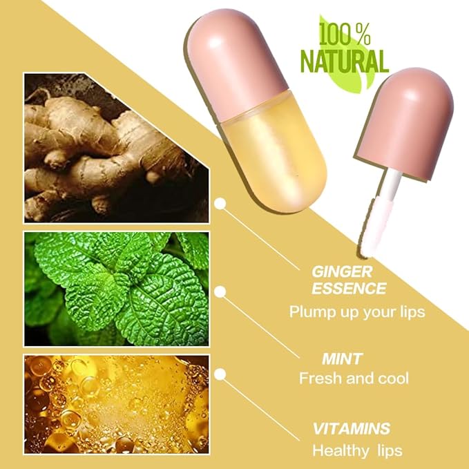 KISSIO Natural Lip Plumper,Lip Plumping Lip Gloss,Lips Plumper Gloss,Lip Plumper,Moisturizing& Reduce Fine Lines 5.5ml For Day Use