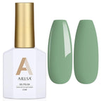 AILLSA Sage Green Gel Nail Polish Pastel Fern Green Gel Polish Olive Color Gel Polish Long Lasting Soak Off U V Gel Nail Art Manicure Salon DIY Saint Patrick's Day Gifts 0.51 Fl Oz/GB124