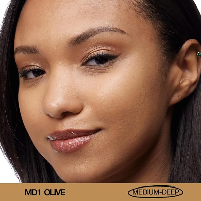 about-face THE PERFORMER Skin-Focused Foundation MD1Olive – Medium Coverage, Long-Wear, Breathable & Buildable Base – Clean, Vegan, Hydrating Formula with Blue Agave & Chlorella – 1.08oz