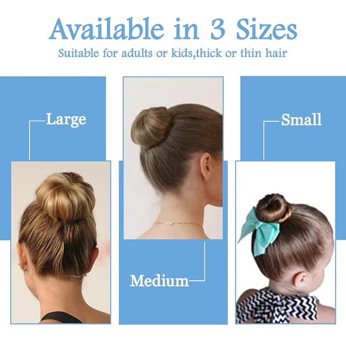 TsMADDTs Donut Hair Bun Maker, 3PCS Dark Brown Ring Style Bun Maker with 20PCS U Shaped Hair Pins for Women Dance