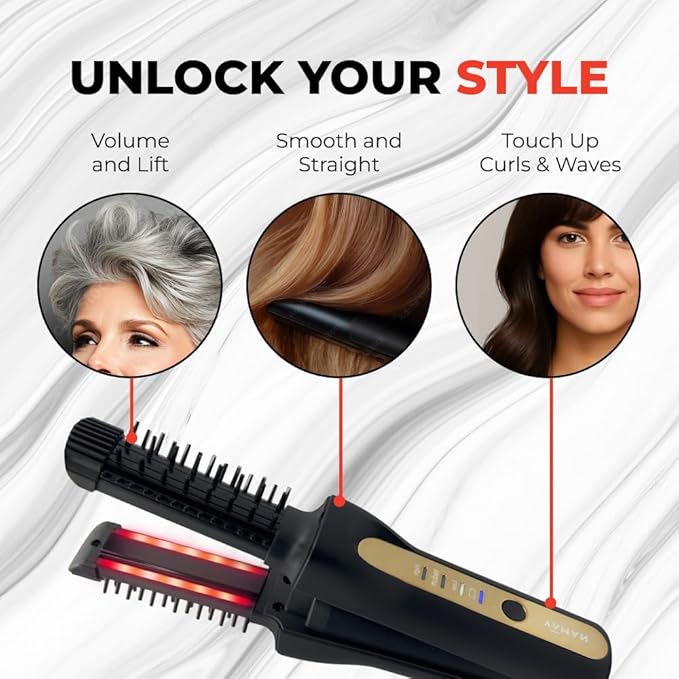 YA-MAN Spa Styler Kit: Hair Goals — Volume & Lift | Cordless Heated Brush + Moisture Repair Oil Set | J-Beauty Hair Kit for Shine, Smoothness & Lift