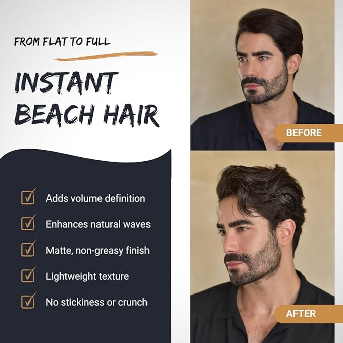 Tribal Chimp Sea Salt Spray for Men 250ml – Sea Salt Hair Spray for Volumizing, Thickening & Texturizing Hair of All Types – Strong Extra Hold, Natural, Non-Toxic & Alcohol Free Hairspray