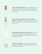 Xtreme Lashes Extend Your Beauty Rituals - Eye Treatments Kit - Lash Extension Safe, includes Serum, Under Eye Gel Patches, Cleanser, and Cosmetic Sponges