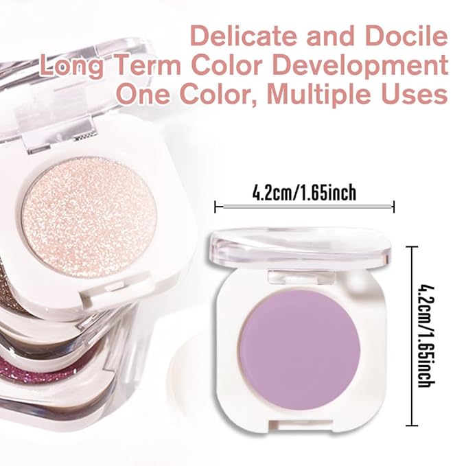 Violet Purple Single Matte Eyeshadow Makeup, Neutral Powde Eye Shadow for Older Women, Purple Violet Matte Singles Eyeshadow Palette Pigmented Waterproof, Girls Christmas Vegan Eyeshadows Gifts