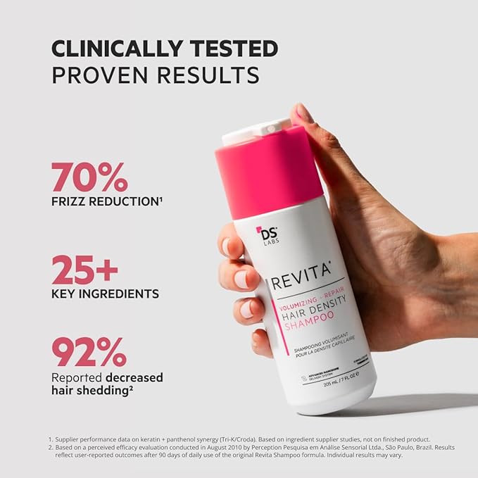 DS Labs Revita Volumizing Shampoo & Conditioner Set for Women – For Fine, Flat, Thinning Hair, Weightless Root Lift, Supports Hair Density, Sulfate-Free, Color-Safe (205 mL Each, 2 Count)