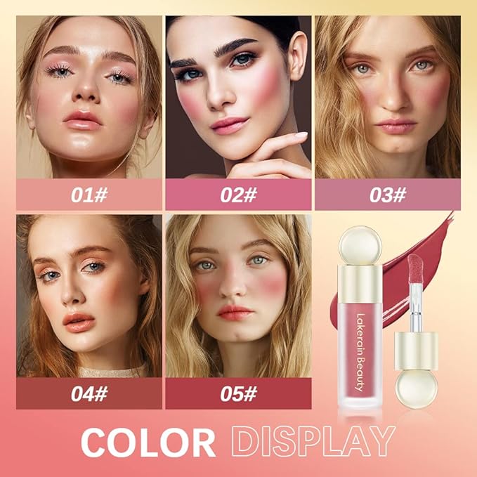 2 Colors Liquid Blush,Soft Cream Face Blush, Dewy - HOPE)