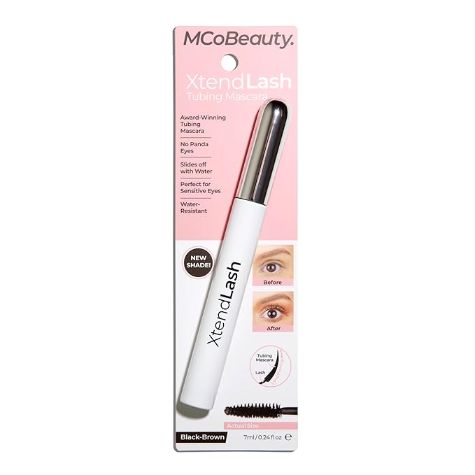 MCoBeauty - Xtendlash Tubing Mascara - Black-Brown - Award Winning Lengthening & Lifting Water-Resistant Smudge-Proof Mascara for Defined Lashes - Richly Pigmented - Smudge Proof, Buildable Formula