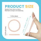 HOYOLS Soft Large Seamless Hair Ties, Gentle Stretch Nylon Ponytail Holder Bands for Thick Heavy Curly Hair, No Slip No Damage Scrunchies Headbands 100 Pcs (Light Blonde)