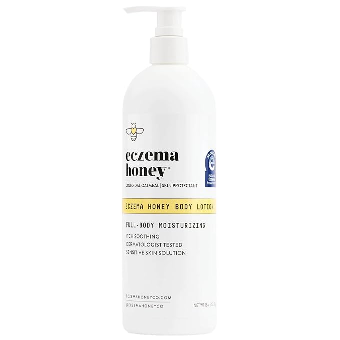 ECZEMA HONEY Oatmeal Body Lotion - Hand & Body Cream for Eczema Relief - Natural Dry Skin Repair (16 Oz)