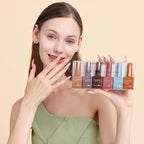 CANNI 6 Colors 9 ML Hema-Free Brown Gel Nail Polish Set, Dark Chocolate Brown Gel Polish Kit Fall Light Colors, Soak Off LED Nail Gel Manicure Kit DIY at Home Salon Gifts