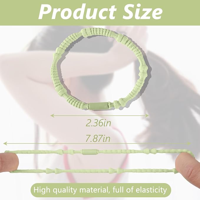 Hair Tie Bracelets, 48PCS Boho Hair Accessories Hair Ties for Women - Not Damage for Thick Thin Hair Medium Long Hair Pony Tails (Retro C)