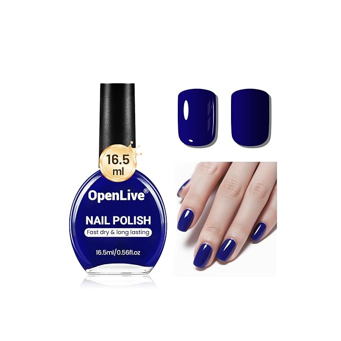 16.5ml Dark Blue Nail Polish Large Volume Quick Dry Nail Polish, Long Lasting Shine, Fingernail Toenail Nail Art DIY Home Travel Nail Art Gift