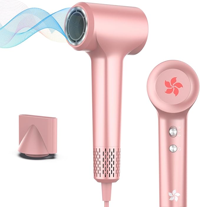 ZPP Hair Dryer, Ionic Blow Dryer, 110000 RPM High Speed Motor for Fast Drying Low Noise Thermo-Control Hairdryer for Travel Women Men