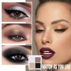 4 Colors Dark Brown Gold Silver Black Eye Shadow Powder Palette Makeup, Neutral Matte Shimmer Cream Quads Eyeshadow Palette for Women Highly Pigmented Waterproof, paleta de sombras de ojos 04